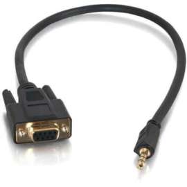 C2G 1.5ft Velocity DB9 Female to 3.5mm Male Adapter Cable, 1.50 ft A/V Cable for Projector, Audio/Video Device, First End: 1 x 9-pin DB-9 RS-232 Serial, Female, Second End: 1 x Mini-phone Audio/Video