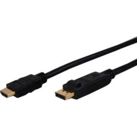 Comprehensive Cable Comprehensive Standard Series DisplayPort to HDMI High Speed Cable 15ft, 15 ft DisplayPort/HDMI A/V Cable for Audio/Video Device, First End: 1 x HDMI Digital Audio/Video, Male, Second End: 1 x DisplayPort Digital Audio/Video