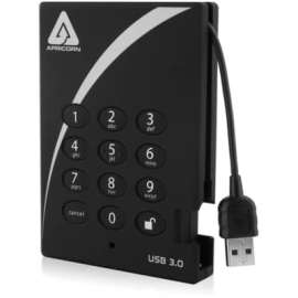Apricorn Mass Storag Apricorn Aegis Padlock A25-3PL256-1000 1 TB Hard Drive, External, USB 3.0, 5400rpm, 1 Year Warranty