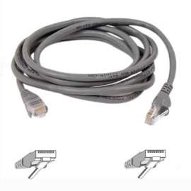 Belkin Cat6 UTP Patch Cable, RJ-45 Male, RJ-45 Male, 20ft, Gray