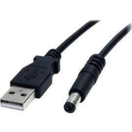 StarTech.com 2m USB to Type M Barrel Cable, Black