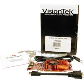 VisionTek Radeon 7750 SFF 1GB DDR3 3M (2x HDMI, miniDP), 128 bit Bus Width, 2560 x 1600, DirectX 11.0, DirectCompute 11, OpenGL 4.2, OpenCL 1.2, 2 x HDMI