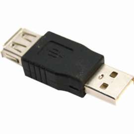 4XEM USB 2.0 Female To Male Adapter, 1 x 4-pin Type A USB 2.0 USB Female, 1 x 4-pin Type A USB 2.0 USB Male, Black
