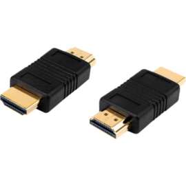 4XEM HDMI A Male To HDMI A Male Adapter, 1 x 19-pin HDMI (Type A) Digital Audio/Video Male, 1 x 19-pin HDMI (Type A) Digital Audio/Video Male, Gold Connector, Black