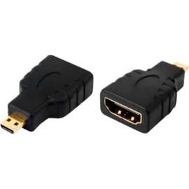 4XEM Micro HDMI Male To HDMI A Female Adapter, Micro HDMI male to HDMI female adapter 1 x HDMI (Micro Type D) Male Digital Audio/Video, 1 x HDMI (Type A) Female Digital Audio/Video, Gold Plated Connector