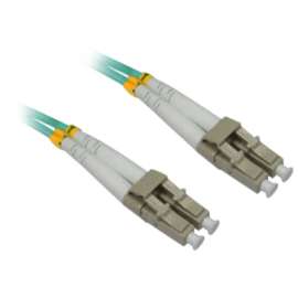 4XEM 8M AQUA Multimode LC To LC 50/125 Duplex Fiber Optic Patch Cable, Fiber Optic for Network Device, 26.25 ft, 2 x LC Male Network, 2 x LC Male Network