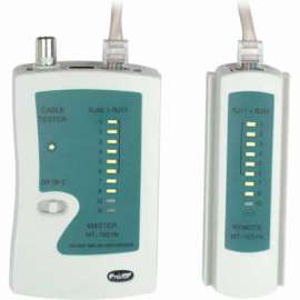 4XEM RJ45/RJ11 Network Cable Tester, 1 x Network (RJ-45), Twisted Pair, Coaxial