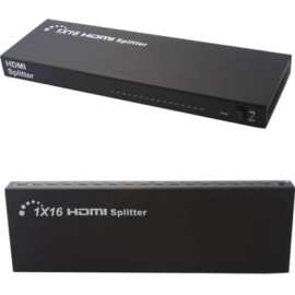 4XEM 16 Port high speed HDMI video splitter fully supporting 1080p, 3D for Blu-Ray, gaming consoles and all other HDMI compatible devices, 4XEM 1080p/3D 1 HDMI in 16 HDMI out video splitter and amplifier with LED indicators for connection and power