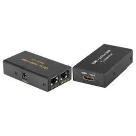 4XEM 30M/100Ft HDMI Extender Over Double Cat-5E or Cat-6 RJ45, 1 Input Device, 1 Output Device, 98.43 ft Range, 4 x Network (RJ-45)