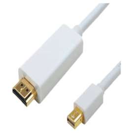 4XEM 10 FT Mini DisplayPort Male To HDMI Cable, 10 ft HDMI/Mini DisplayPort A/V Cable for Audio/Video Device, Monitor, Projector, MacBook, MacBook Air, MacBook Pro, Mac mini, iMac, Mac Pro, TV, First End: 1 x Mini DisplayPort 1.1a Digital Audio/Video, Mal