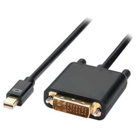 4XEM 6 Ft Mini DisplayPort Male to DVI Male, 6 ft DVI/Mini DisplayPort Video Cable for Monitor, Video Device, First End: 1 x 20-pin Mini DisplayPort Digital Audio/Video, Male, Second End: 1 x 25-pin DVI-D (Single-Link) Digital Video