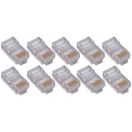 4XEM 50 Pack Cat5E RJ45 Modular Ethernet Plugs for Stranded or Solid CAT5E Cable, 50 Pack Modular RJ45 Ethernet ends for Cat5E stranded or solid CAT5E cable, 1 x RJ-45 Male, Gold-plated Contacts