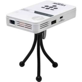 AAXA LED Pico Projector with 80 Minute Battery Life, mini-HDMI, 15,000 hour LED Life, and Media Player, 1280 x 720, Front, 720p, 20000 Hour Normal ModeHD