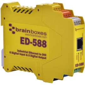 Brainboxes, Ethernet to 8 Digital Inputs and 8 Digital Outputs + RS485 Gateway, 1 x Network (RJ-45), Fast Ethernet, 10/100Base-T