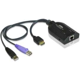 Aten Technologies ATEN HDMI USB Virtual Media KVM Adapter Cable with Smart Card Reader (CPU Module)-TAA Compliant - KVM Cable for KVM Switch, Audio/Video Device, Card Reader - First End: 1 x USB Type A - Male, 1 x USB Type A - Male, 1 x HDMI Digital
