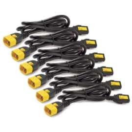 APC by Schneider Electric Power Cord Kit (6 EA), Locking, C13 to C14, 0.6m, For PDU, Black, 2 ft Cord Length, 1