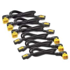 APC by Schneider Electric Power Cord Kit (6 EA), Locking, C13 to C14 (90 Degree), 1.2m, Black
