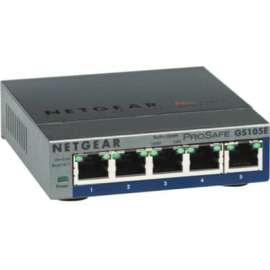 Netgear ProSafe Plus Switch, 5-Port Gigabit Ethernet, 5 Ports, Manageable, Gigabit Ethernet, 10/100/1000Base-T