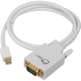 SIIG 3ft Mini DisplayPort to VGA Converter Cable (mDP to VGA), 3 ft Mini DisplayPort/VGA Video Cable for Video Device, TV, Monitor, Notebook, First End: 1 x 20-pin Mini DisplayPort 1.1a Digital Audio/Video, Male, Second End: 1 x 15-pin HD-15