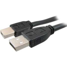 Comprehensive Cable Comprehensive Pro AV/IT Active USB A Male to B Male 25ft (Center Position), 25 ft USB Data Transfer Cable for Webcam, Whiteboard, Printer, First End: 1 x USB 2.0 Type A, Male, Second End: 1 x USB 2.0 Type B