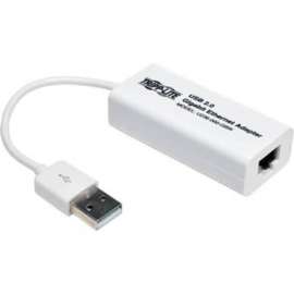 Tripp Lite USB 2.0 Hi-Speed to Gigabit Ethernet NIC Network Adapter White, 10/100/1000 Mbps, White, USB 2.0, 1 Port(s)