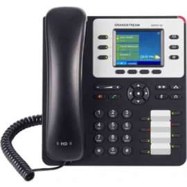 Grandstream GXP2130 IP Phone, Corded, Wall Mountable, Black, 3 x Total Line