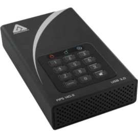 Apricorn Mass Storag Apricorn Aegis Padlock DT FIPS ADT-3PL256F-2000 2 TB Desktop Hard Drive, 3.5" External, Black, USB 3.0, 7200rpm