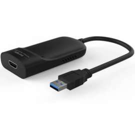 4XEM SuperSpeed USB 3.0 to HDMI External Video Card Adapter, 1 x USB 3.0 Type-A Male, 1 x HDMI 1.3 Type A Digital Audio/Video Female, 2560 x 1440 Supported, Black