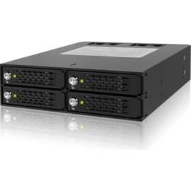 Cremax Icy Dock ToughArmor MB994SK-1B Drive Enclosure for 5.25" Internal, Matte Black, 4 x Total Bay, 4 x 2.5" Bay, Aluminum, Steel