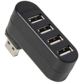 Sabrent Mini 4-Port USB 2.0 Rotating Hub, USB, External, 4 USB Port(s), 4 USB 2.0 Port(s)