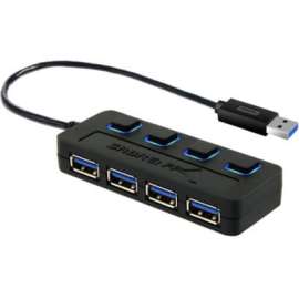 Sabrent 4-Port USB 3.0 Hub With Power Adapter, USB, External, 4 USB Port(s), 4 USB 3.0 Port(s)