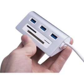 Sabrent 3 Port USB 3.0 Hub with CF/SD/TF Card Reader, USB, External, 3 USB Port(s), 3 USB 3.0 Port(s)