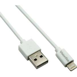 VisionTek Lightning to USB 1 Meter MFI Cable White (M/M), 3.3 Ft USB lightning cable for iPhone, iPad Air, iPad Mini, iPod, Data and Power