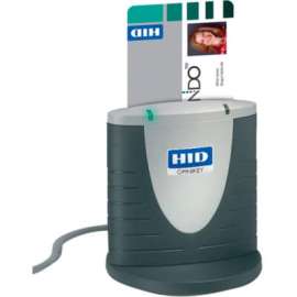 HID OMNIKEY 3121 USB Card Reader, Contact, Cable, USB 2.0, Two-tone Gray