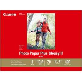 Canon Photo Paper Plus Glossy II, PP-301, 4x6 (400 Sheets), 92 Brightness4" x 6", 70 lb Basis Weight