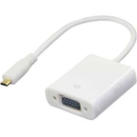 4XEM Micro HDMI To VGA Adapter, 10" Micro HDMI/VGA Video Cable for Smartphone, Projector, Video Device, Monitor, Notebook, Tablet, Digital Camera, First End: 1 x 19-pin Micro HDMI Type D Digital Audio/Video, Male, Second End: 1 x 15-pin HD-15
