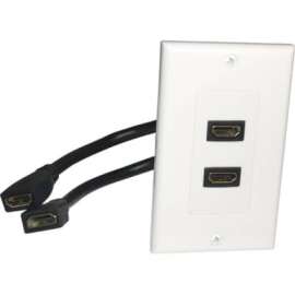 Comprehensive Cable Comprehensive HDMI Wallplate 2 Port Pigtail - 2 x Total Number of Socket(s) - White - Plastic - 2 x HDMI Port(s)