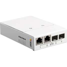 Axis Communications AXIS T8606 Transceiver/Media Converter - 2 x Network (RJ-45) - 2 x Expansion Slots - SFP - 2 x SFP Slots - DC - Rail-mountable, Shelf Mount - TAA Compliant