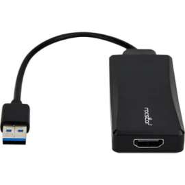 Rocstor Premium USB to HDMI Adapter, USB 3.0 to HDMI External USB Video Graphics Adapter, Resolutions up to 1920x1200 1080p- 1x USB 3.0 Type A Male, 1 x HDMI Female, 6", Black