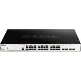 D-Link 28-Port Layer 2 Smart Managed Gigabit PoE Switch, 24 Ports, Manageable, Gigabit Ethernet, 1000Base-X, 10/100/1000Base-T