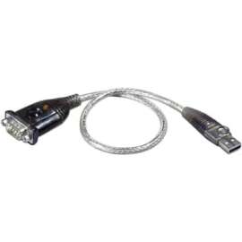Aten Technologies ATEN USB to RS-232 Adapter (100 cm) - 3.28 ft Serial/USB Data Transfer Cable for Cellular Phone, PDA, Camera, Modem, Network Adapter - First End: 1 x 19-pin DB-9 RS-232 Serial - Male - Second End: 1 x USB 2.0 Type A - Male - 230 kb