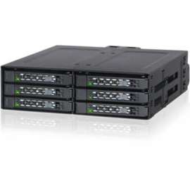 Cremax Icy Dock ToughArmor MB608SP-B Drive Enclosure for 5.25", Serial ATA/600 Host Interface Internal, Black, 6 x HDD Supported, 6 x SSD Supported