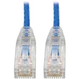 Tripp Lite Cat6 UTP Patch Cable (RJ45) - M/M, Gigabit, Snagless, Molded, Slim, Blue, 7 ft. - 7 ft Category 6 Network Cable for Network Device, Printer, Photocopier, Router, Server, Computer, Modem, Switch, Workstation - First End: 1 x RJ-45 Network