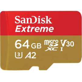SanDisk Extreme 64 GB Class 10/UHS-I (U3) microSDXC, 160 MB/s Read, 60 MB/s Write, Lifetime Warranty