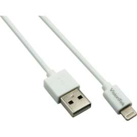 VisionTek Lightning to USB 2 Meter Cable White (M/M), 6.6 Ft USB lightning cable for iPhone, iPad Air, iPad Mini, iPod, Data and Power