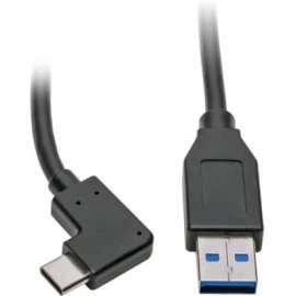 Tripp Lite USB C to USB-A Cable Right Angle 3.1 5 Gbps USB Type C M/M 3ft - USB for Hard Drive, Workstation, Tablet, Smartphone, Wall Charger, Car Charger, MacBook, Ultrabook, Chromebook, Printer, Scanner, ... - 640 MB/s - 3 ft - 1 x Type A Male USB