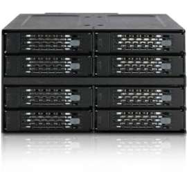 Cremax Icy Dock ToughArmor MB508SP-B Drive Enclosure for 5.25", Mini-SAS HD Host Interface Internal, Black, 8 x HDD Supported, 8 x SSD Supported