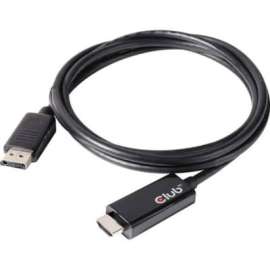 Club 3D DisplayPort 1.4 Cable To HDMI 2.0b Active Adapter Male/Male 2m/6.56 ft, 6.56 ft DisplayPort/HDMI A/V Cable for Audio/Video Device, Transmitter, First End: 1 x DisplayPort 1.4 Digital Audio/Video, Male, Second End: 1 x HDMI 2.0b Digital Audio/Video