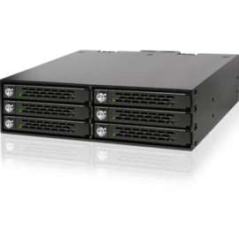 Cremax Icy Dock ToughArmor MB996SK-6SB Drive Enclosure for 5.25", Serial ATA/600 Host Interface Internal, Black, 6 x HDD Supported, 6 x SSD Supported