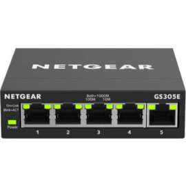 Netgear GS305E Ethernet Switch, 5 Ports, Manageable, Gigabit Ethernet, 1000Base-T